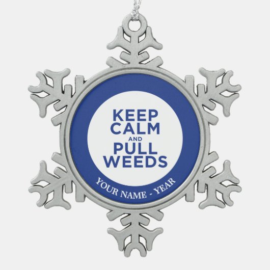 Kalm- en saakkwalsen houden tin sneeuwvlok ornament (Voorkant)