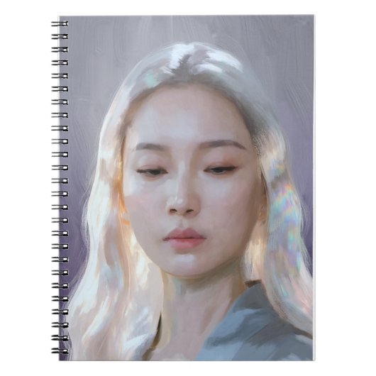 Kalm en sereen vrouwelijk portret notitieboek (Voorkant)