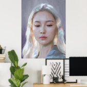 Kalm en sereen vrouwelijk portret poster (Thuiskantoor)