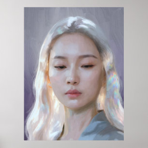 Kalm en sereen vrouwelijk portret poster