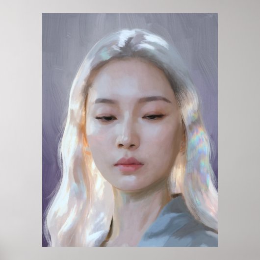 Kalm en sereen vrouwelijk portret poster (Voorkant)