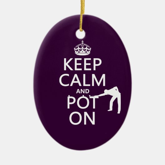 Kalm en stop aan (snooker/pool) keramisch ornament (Voorkant)
