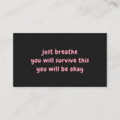 Kalm en veilig, 3,5-inch x 2,0-inch Visitekaartje (Achterkant)