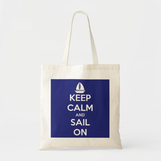 Kalm en zeil op blauw houden tote bag (Voorkant)