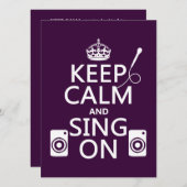 Kalm en Zing aan (Karaoke) Kaart (Voorkant / Achterkant)
