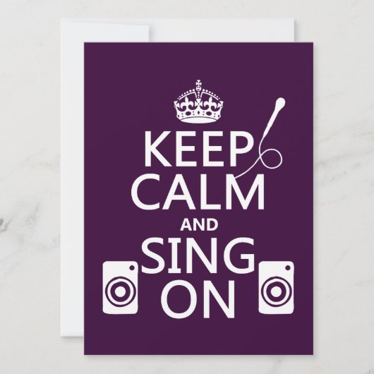 Kalm en Zing aan (Karaoke) Kaart (Voorkant)