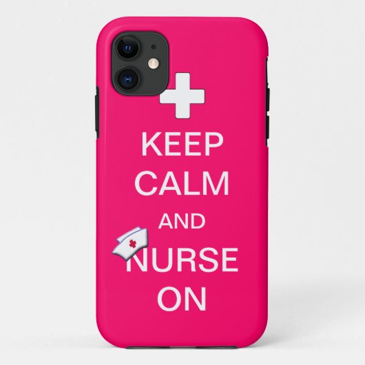 Kalm en zuster houden op /White Cross en Nurse Pet Case-Mate iPhone Case (Achterkant)