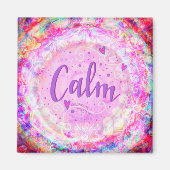 Kalm  Floral Inspirivity ONE WORD Roze Magneet (Voorkant)