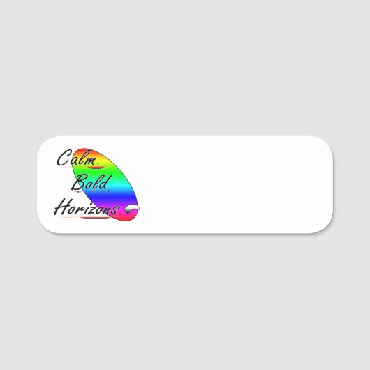 Kalm gedurfde horizonten surfen naamplaatje (Voorkant)