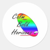 Kalm gedurfde horizonten surfen ronde sticker (Voorkant)