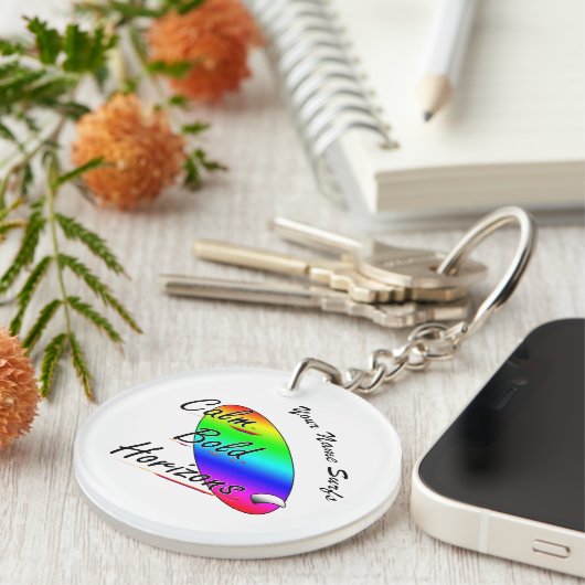 Kalm gedurfde horizonten surfen sleutelhanger (Voorkant Rechts)