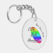 Kalm gedurfde horizonten surfen sleutelhanger (Voorkant Links)