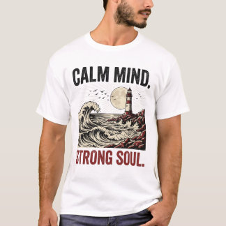 Kalm Geest Sterke Ziel Motiverende Esthetische Gra T-shirt