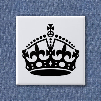 Kalm gekweekte Sjabloon houden Vierkante Button 5,1 Cm