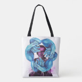Kalm gemoed beschermende handen tote bag (Achterkant)