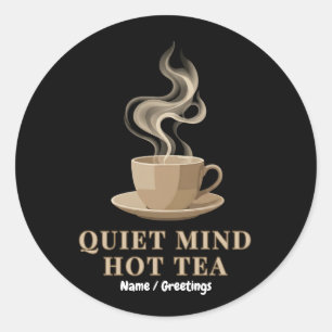 Kalm Gemoed Heete Thee Minimalistisch Premium Esth Ronde Sticker