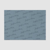 Kalm geraffineerd steenblauw & marineblauw schrift tissuepapier (Voorkant)