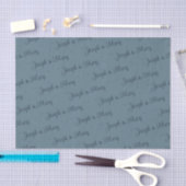 Kalm geraffineerd steenblauw & marineblauw schrift tissuepapier (Craft)
