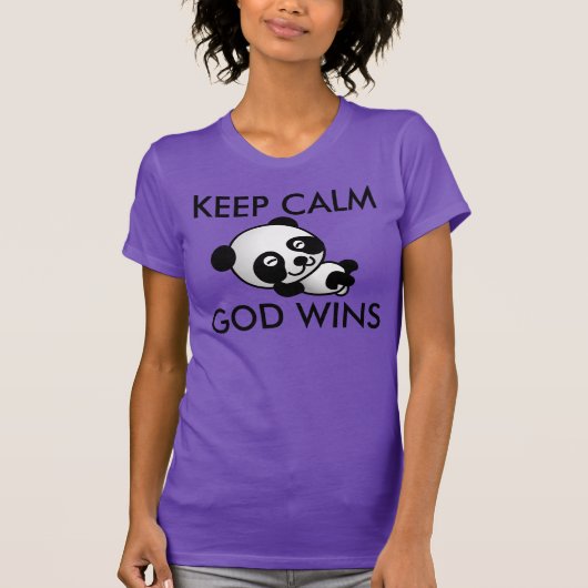 Kalm GOD wins, Panda T-shirts (Voorkant)