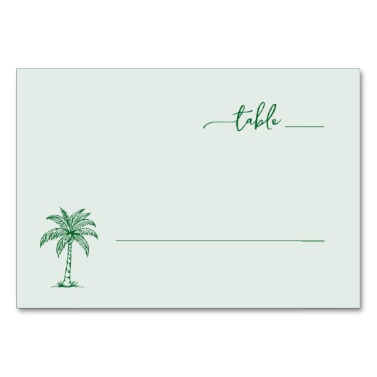 Kalm groene palmboom kaart (Voorkant)