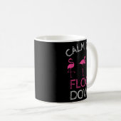 Kalm het roze flamingo Summer Gift. Koffiemok (Voorkant rechts)