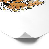 Kalm hond in vlammen poster (Hoek)