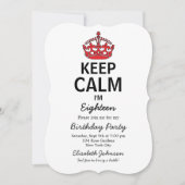 Kalm houden 18e verjaardag kaart (Voorkant)