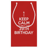 Kalm houden 39e verjaardag klein cadeauzakje (Achterkant)