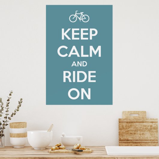 Kalm houden aan blauw Poster (Keuken)