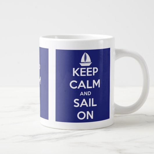 Kalm houden aan blauwe Jumbo Mok (Rechts)