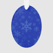 Kalm houden aan blauwe sneeuwvlokken ornament (achterkant)