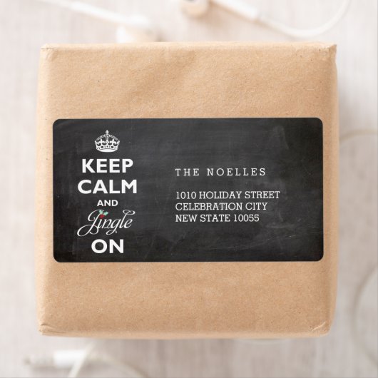 Kalm houden aan Chalkboard Funny Holiday Etiket (Insitu)