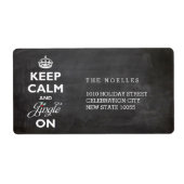 Kalm houden aan Chalkboard Funny Holiday Etiket (Voorkant)