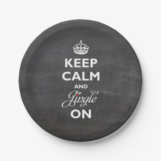Kalm houden aan Chalkboard Funny Holiday Papieren Bordje (Voorkant)