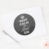 Kalm houden aan Chalkboard Funny Holiday Ronde Sticker (Envelop)