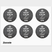 Kalm houden aan Chalkboard Funny Holiday Ronde Sticker (Vel)