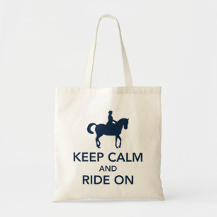Kalm houden aan de Dressage Navy Blue Tote Bag