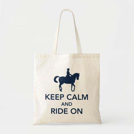 Kalm houden aan de Dressage Navy Blue Tote Bag (Voorkant)