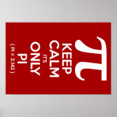 Kalm houden Alleen Pi (Pi = 3.142) Poster (Voorkant)