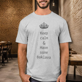 kalm houden -Baklava -grijs T-shirt