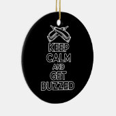 Kalm houden: Barber-Humor Keramisch Ornament (Rechts)