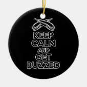 Kalm houden: Barber-Humor Keramisch Ornament (Voorkant)