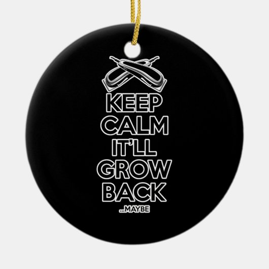 Kalm houden: Barber Shop Humor Keramisch Ornament (Voorkant)