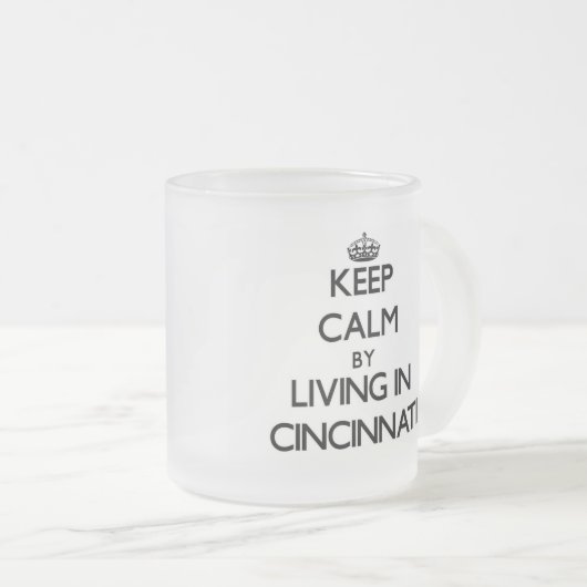 Kalm houden door in Cincinnati te wonen Matglas Koffiemok (Voorkant rechts)