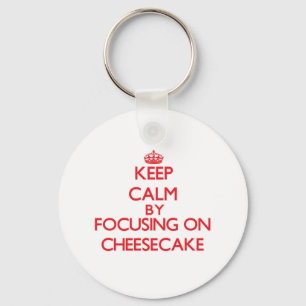 Kalm houden door je te richten op Cheesecake Sleutelhanger