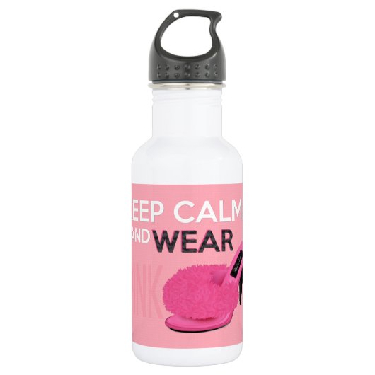 Kalm houden Draag Roze Waterfles (Voorkant)