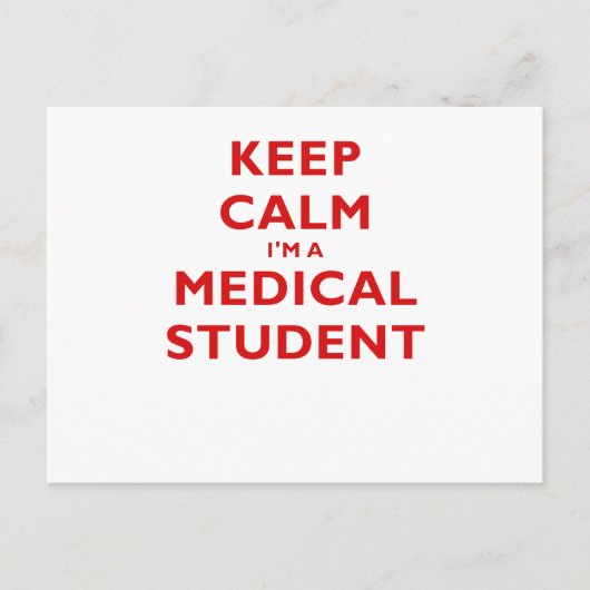 Kalm houden Een medische student Briefkaart (Voorkant)