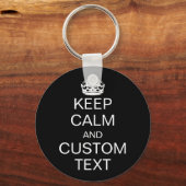 Kalm houden en [aangepaste tekst] sleutelhanger (Voorkant)