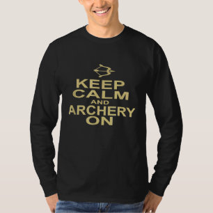 Kalm houden en aardewerk aan t-shirt