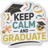 Kalm houden en Afstuderen Sticker (Voorkant)